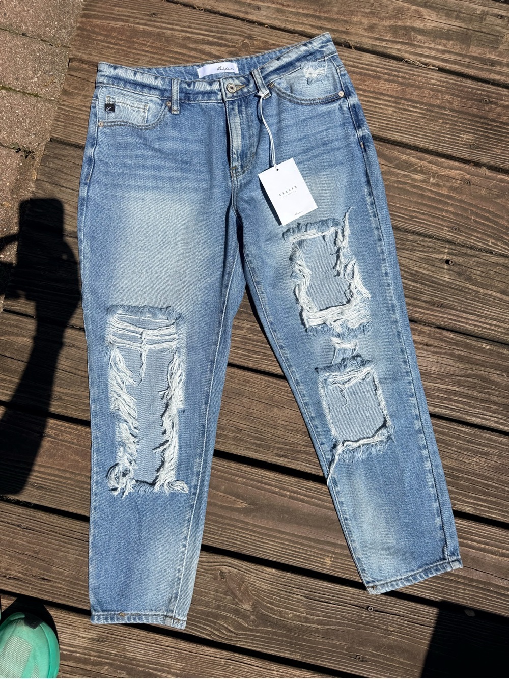 KanCan Light Blue Distressed Boyfriend Jeans - Picture 2 of 5